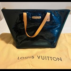 Authentic Louis Vuitton Vernis Bellevue PM Blue Nuit